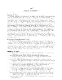 8297 SYSTEMS PROGRAMMER 1 Nature of Work Under General