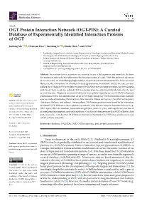 A Curated Database of Experimentally Identified Interaction Proteins Of