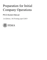 Preparation for Initial Company Operations-Student Manual
