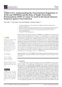 SNP) at Codon 72 of P53 in the Innate Immune Response Against Virus Infection