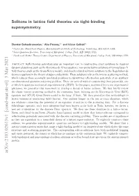 Solitons in Lattice Field Theories Via Tight-Binding Supersymmetry