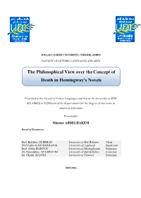 The Philosophical View Over Theconcept of Death In