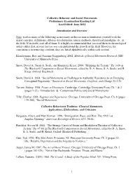 Collective Behavior and Social Movements Preliminary Examination Reading List Last Edited: June 2012
