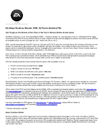 EA Ships Realtime Worlds' APB: All Points Bulletin(TM)
