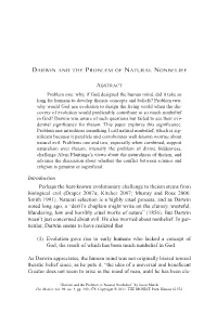Introduction Perhaps the Best-Known Evolutionary Challenge to Theism