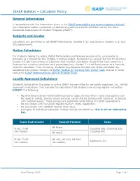 ISASP Calculator Policy