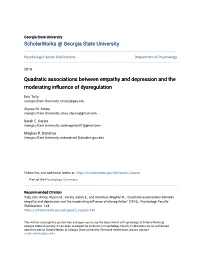 Quadratic Associations Between Empathy and Depression and the Moderating Influence of Dysregulation