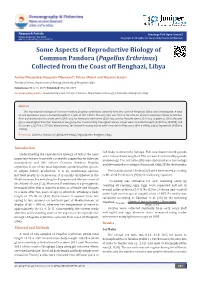 Some Aspects of Reproductive Biology of Common Pandora (Pagellus Erthrinus) Collected from the Coast Off Benghazi, Libya