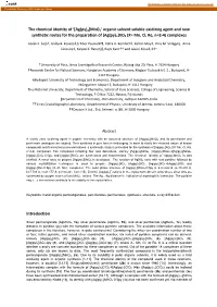 The Chemical Identity of '[Ag(Py)2]Mno4' Organic Solvent Soluble Oxidizing Agent and New Synthetic Routes for the Preparatio