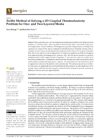 Trefftz Method of Solving a 1D Coupled Thermoelasticity Problem for One- and Two-Layered Media