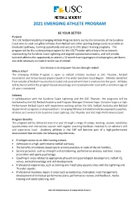 Usc Netball Academy Selection Information
