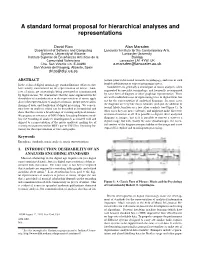A Standard Format Proposal for Hierarchical Analyses and Representations