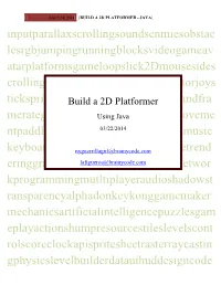 Build a 2D Platformer