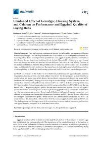 Combined Effect of Genotype, Housing System, and Calcium On