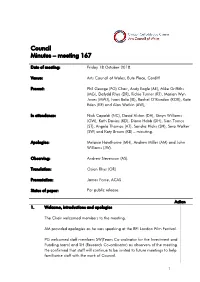 Council Minutes – Meeting 167