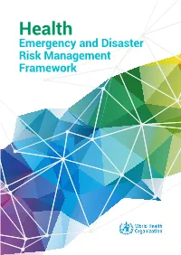Health Emergency and Disaster Risk Management Framework