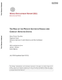 The Role of the Private Sector in Fragile And