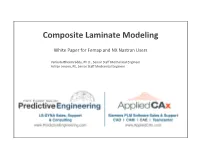Composite Laminate Modeling