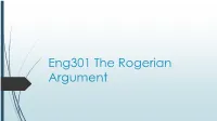 Eng301 the Rogerian Argument Argument and Conflict