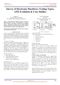 Survey of Electronic Hardware Testing Types, ATE Evolution & Case Studies
