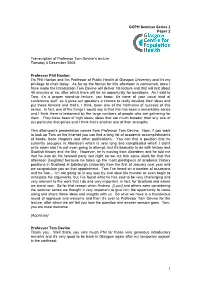 Transcription of Professor Tom Devine's Lecture