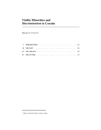 Visible Minorities and Discrimination in Canada