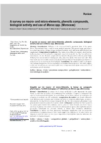 And Micro-Elements, Phenolic Compounds, Biological Activity and Use of Morus Spp