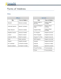 Forms of Address