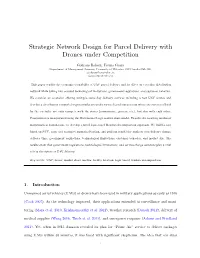 Strategic Network Design for Parcel Delivery with Drones Under Competition
