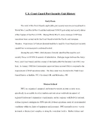 U.S. Coast Guard Port Security Unit History