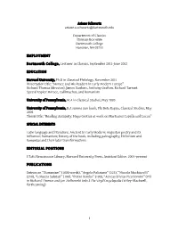 1 Ariane.S.Schwartz@Dartmouth.Edu Department of Classics Hinman