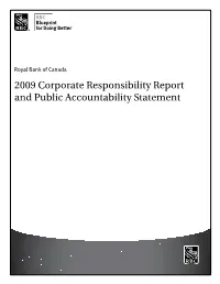2009 Corporate Responsibility Report and Public Accountability Statement Contents
