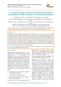 A Comparative Study on Estimation of Peak Flood Discharge Using MOM and LMO Estimators of Probability Distributions