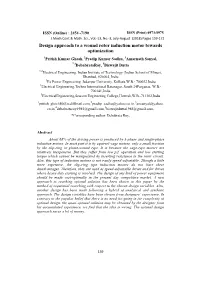 Design Approach to a Wound Rotor Induction Motor Towards Optimization