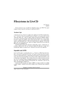 Filesystems in Livecd