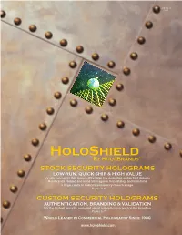 Holoshield TM SECURITY HOLOGRAMS