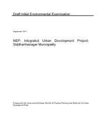 Integrated Urban Development Project- Siddharthanagar Municipality