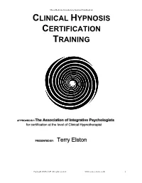 Master Hypnosis Manual