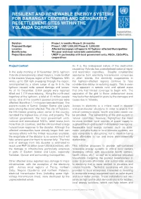 Resilient and Renewable Energy Systems for Barangay Centers and Designated Resettlement Sites Within the Yolanda Corridor