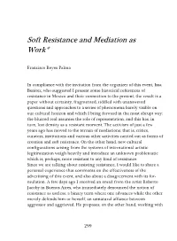 Soft Resistance and Mediation As Work*