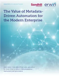The Value of Metadata- Driven Automation for the Modern Enterprise