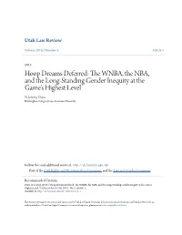The WNBA, the NBA, and the Long-Standing Gender Inequity at the Game’S Highest Level N