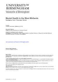 University of Birmingham Mental Health in the West Midlands