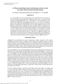 2-D Basin Modeling Study of Petroleum Systems in the Levantine Basin, Eastern Mediterranean