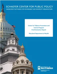 Center for Tobacco Prevention and Control Program Final Evaluation Report