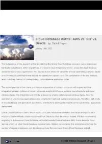 Cloud Database Battle: AWS Vs. DIY Vs. Oracle