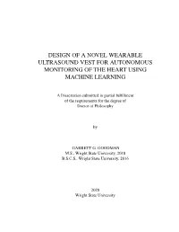 Design of a Novel Wearable Ultrasound Vest for Autonomous Monitoring of the Heart Using Machine Learning