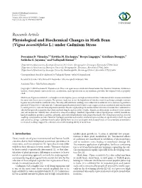 Physiological and Biochemical Changes in Moth Bean (Vigna Aconitifolia L.) Under Cadmium Stress