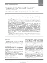 Systematic Cpg Islands Methylation Profiling of Genes in the Wnt Pathway in Epithelial Ovarian Cancer Identifies Biomarkers of Progression-Free Survival