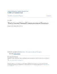 Thirty-Second Annual Commencement Exercises Benjamin N